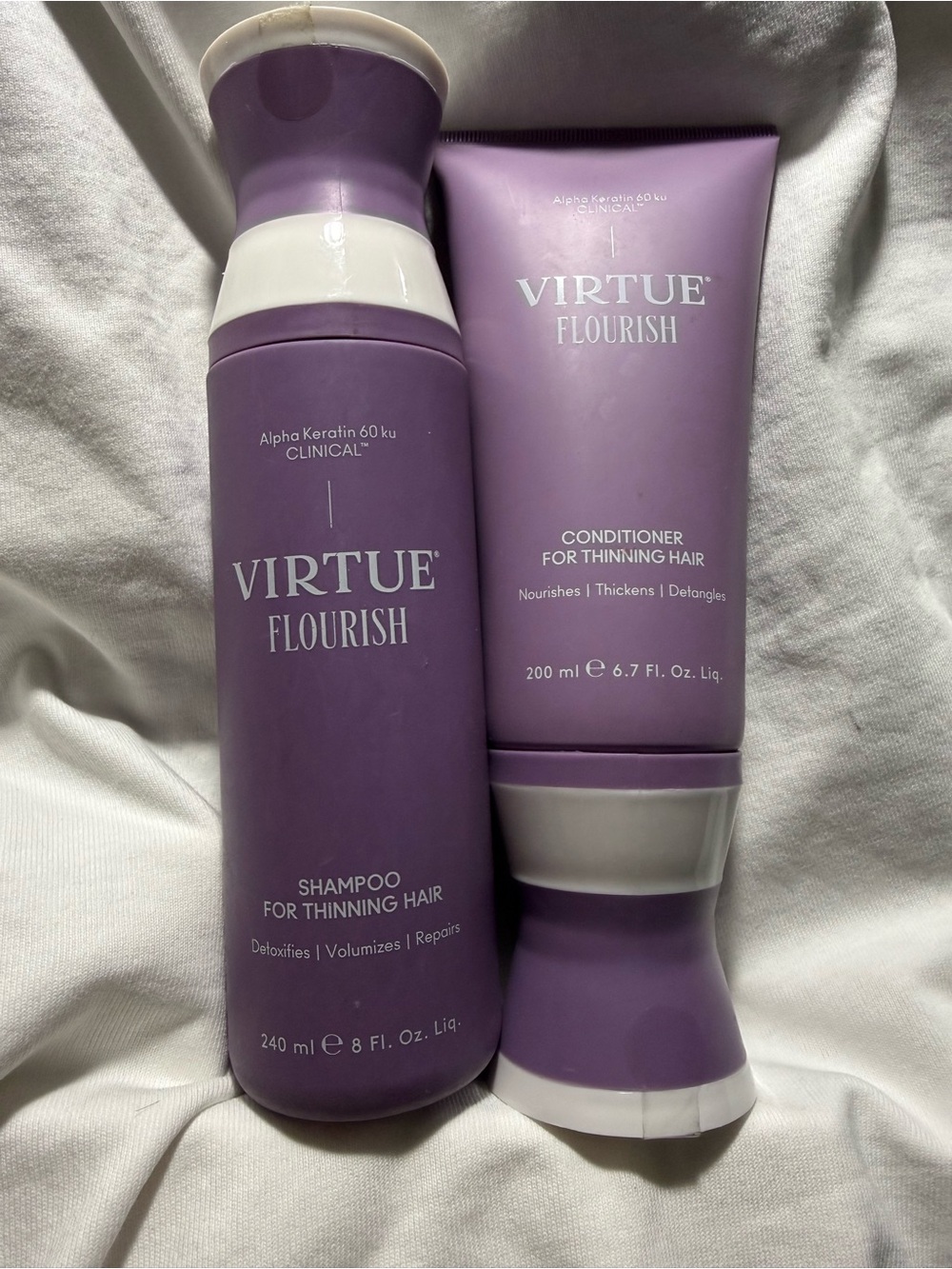 Virtue Flourish  Shampoo & Conditioner  set for Thinning Hair- New